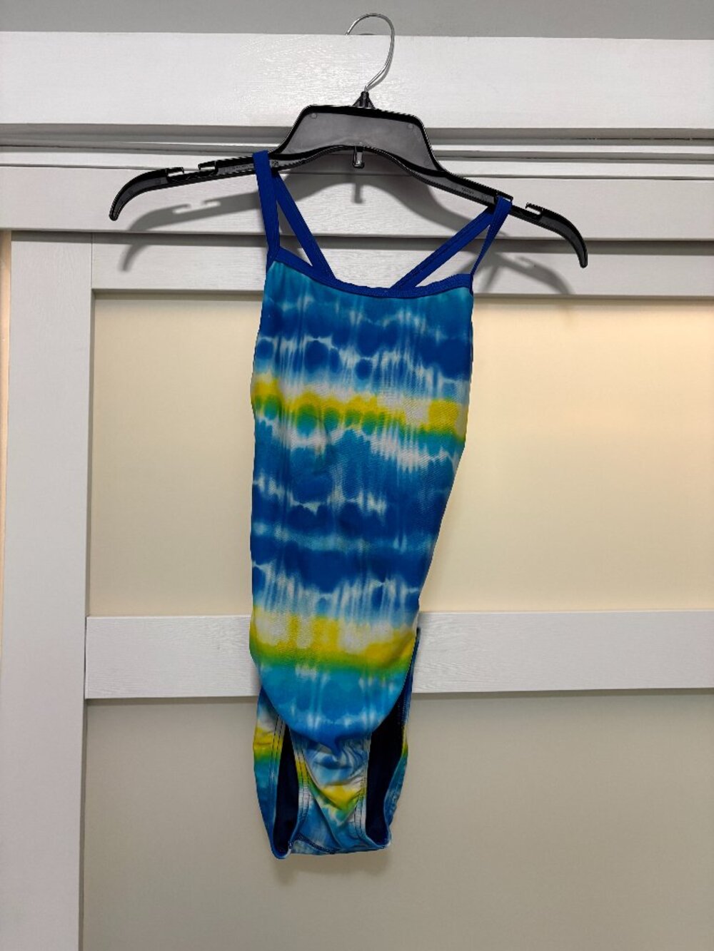 Ladies Speedo Pro LT Swimsuit Athletic Traning Suit sz 30 Blue tie dye EUC